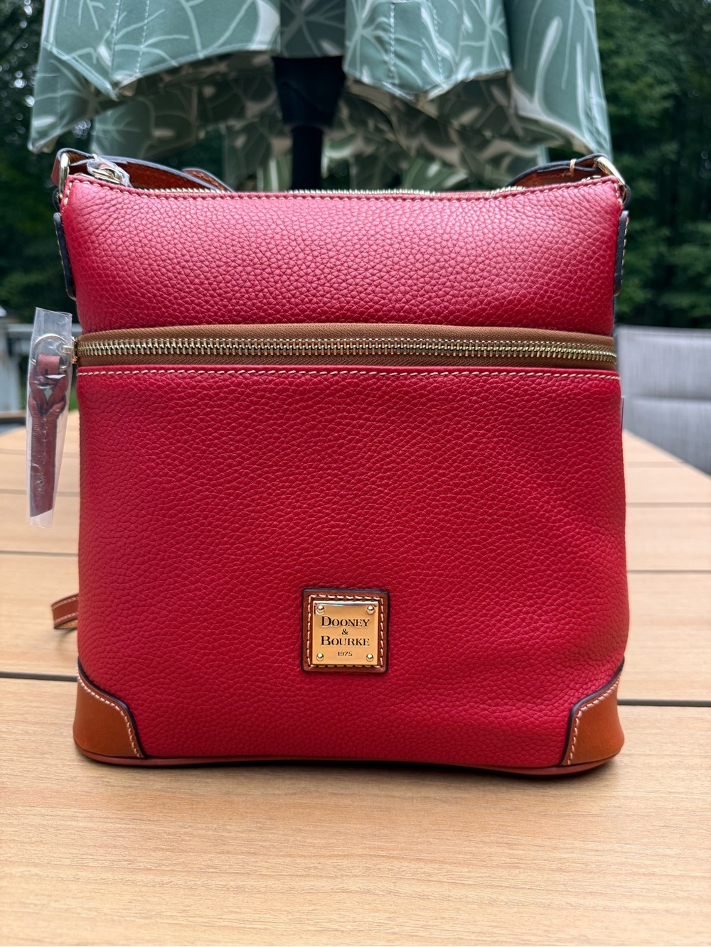 Dooney & Bourke Red Pebble Leather Crossbody Bag New With Tags